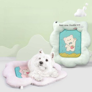 啵拉寵物四季通用狗狗墊子三明治網眼布透氣貓咪睡墊可愛卡通保暖