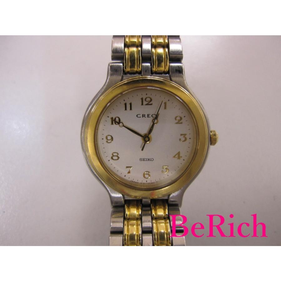稼働/良品】SEIKO クォーツ 1F21-0A9A クレオ ホワイト