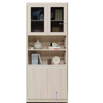 AS DESIGN 雅司家具-烏摩里2.7尺四門開放書櫃-80*40*195cm