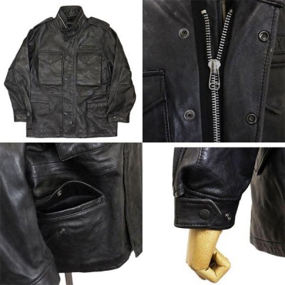 AVIREX (アヴィレックス) 6111048 AGED LEATHER TYPE M-65 エイジド レザー タイプ レザージャケット  09BLACK | LINEブランドカタログ