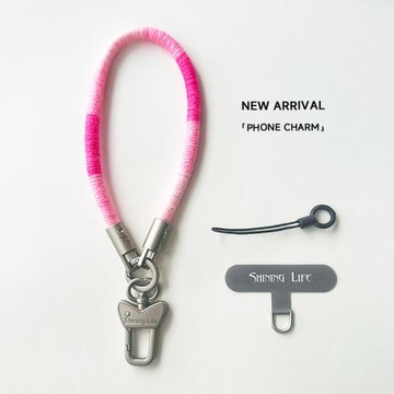 Shininglife初秋毛茸茸手機掛繩ccd相機手腕短款車鑰匙扣防丟掛鏈