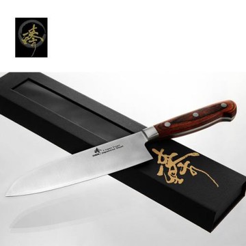 臻刀具   三合鋼系列  三鉚釘口金柄180mm萬用廚師刀  楓木柄  SC80-2M