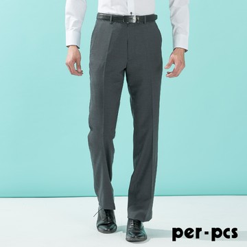 【per-pcs】商務質男仿毛素色平面西褲_灰(717105)