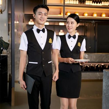 餐飲飯店服裝西餐廳火鍋店服務員工作服短袖套裝酒店工作服夏裝女