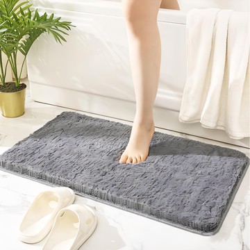 葉子小舖 吸水絨毛地墊 加厚長毛絨 + TPE防滑底  60 x 40cm  石墨灰
