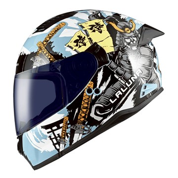 LALUNA 安全帽 IF-Z 武士 天藍 通風 內藏墨鏡 耳機槽 眼鏡溝槽 磁吸扣設計 全可拆 安全帽 全罩