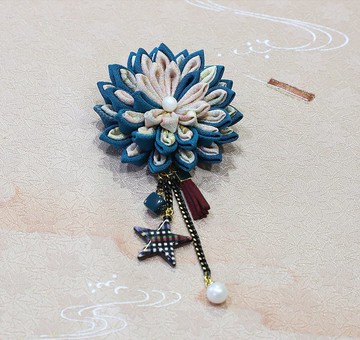 【細工】劍菊-胸針/吊墜兩用款