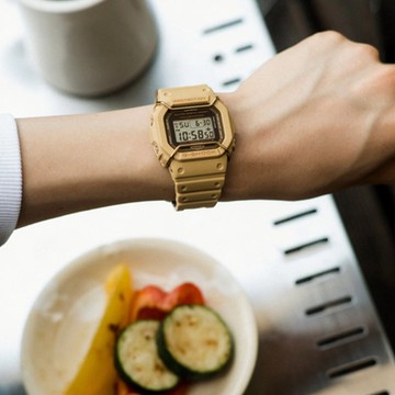 CASIO 卡西歐  G-SHOCK 大地色系啞光金屬電子錶(DW-5600PT-5)