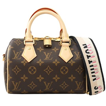Louis Vuitton LV M46234 Speedy 20 經典花紋附背帶手提包