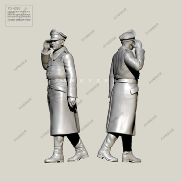 【台灣出貨】✨免運 白膜 1/35 3D打印一體兵人 二戰歐洲軍官 樹脂模型手辦兵人TD-4282/3D 模型製作