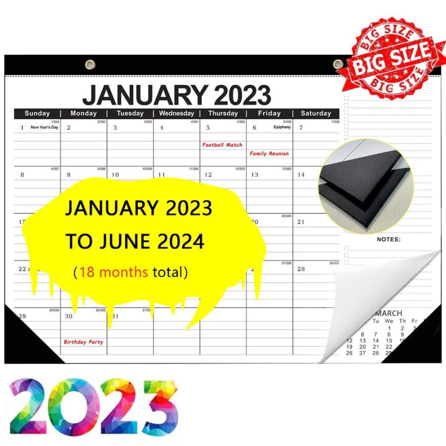 卓上カレンダー 2023年 マンスリープランニング カレンダー 2023年-2024年 2023年1月~2024年6月 2023年6月 デスクカレンダ