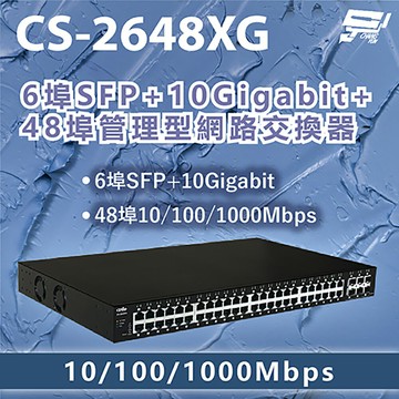 昌運監視器 CERIO 智鼎 CS-2648XG 6埠SFP+10Gigabit+48埠管理型網路交換器10/100/1000Mbps