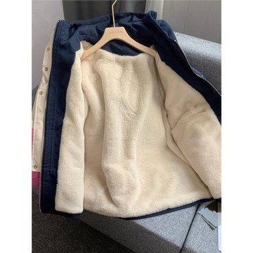 工裝派克服女2025冬季新款加絨加厚棉襖保暖棉衣棉服夾棉毛毛外套