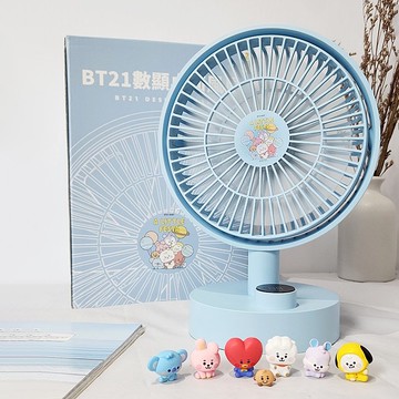 【贈品牌紅包袋|快速出貨】BT21數顯桌面風扇 - 羽