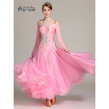 以琳飛兒 輕盈的新季！摩登舞裙連衣裙S7019國標舞服鑲鉆演出服