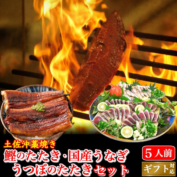 土佐久礼 藁焼き鰹たたきセット（国産うなぎ・うつぼのたたき  誕生日 ギフト