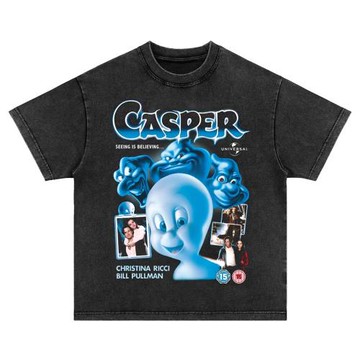 Casper鬼馬小精靈短長袖T恤小眾ins純棉寬松美式寬松圓領衛衣上衣