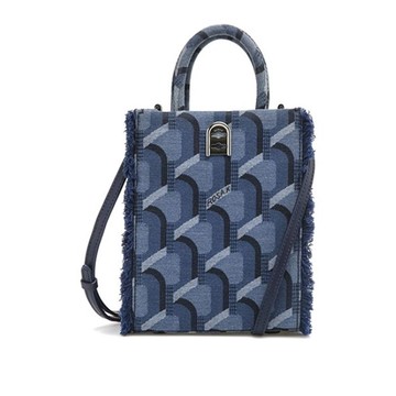迷你MONOGRAM 牛仔托特包 丹寧藍