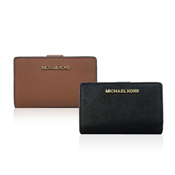 Michael Kors Jet set系列簡約皮革中夾/多色選