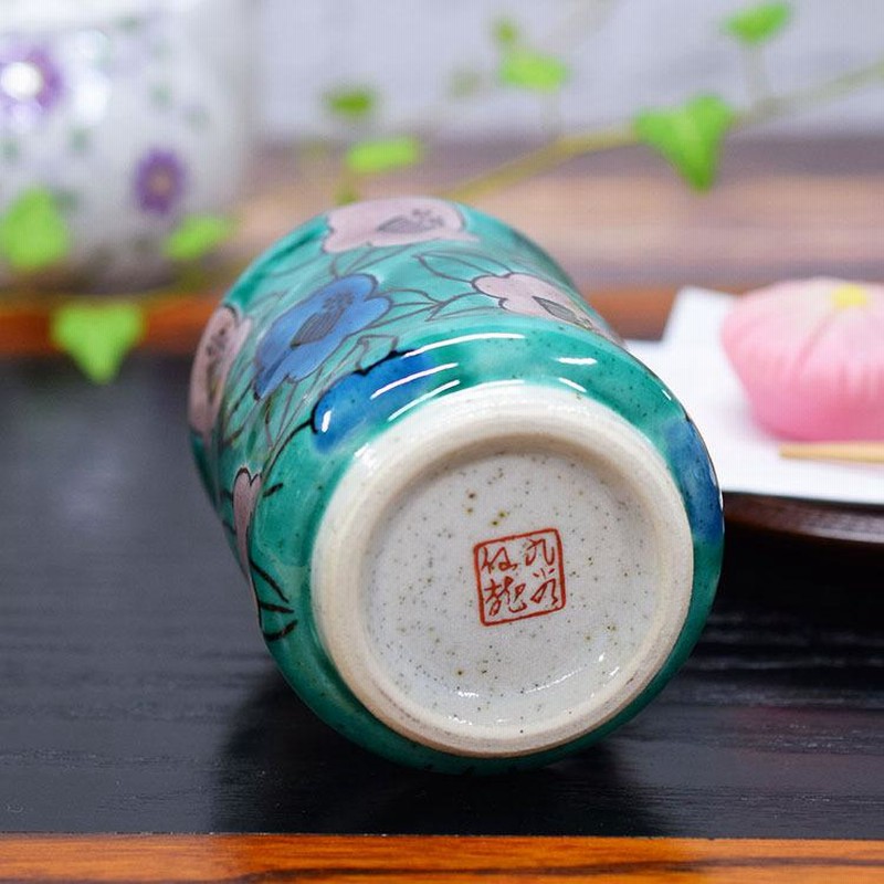 九谷焼　湯呑み茶碗 九谷焼き 夫婦 湯呑み茶碗 蓋付 | Antique Nanae