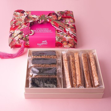 【賀年禮盒 】雙喜臨門 (黃金蕎麥五榖棒及海苔米餅)