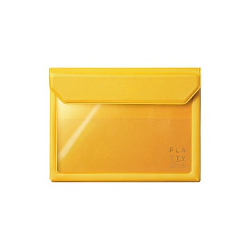 【KING JIM】FLATTY多用途收納袋 黃色A6