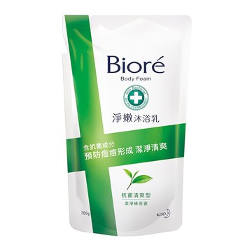 蜜妮Biore 淨嫩沐浴乳 清新清爽型-潔淨綠茶香 補充包 700ml【康鄰超市】