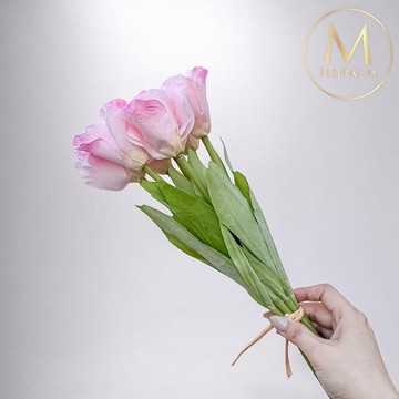 夏日野餐氣息洋桔梗蜜桃粉仿真花花材(7入組)