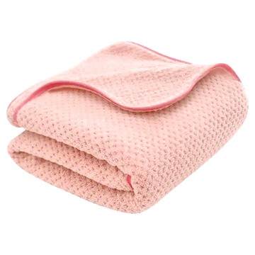 雲朵條沐浴3件套 蜜桃粉 高密精梳珊瑚絨 毛巾35cmx75cm/浴巾70cmx140cm/乾髮巾  1組