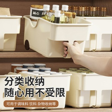 廚房收納盒家用大容量日式鍋具整理盒帶滑輪收納櫥柜多功能收納架 抖音同款