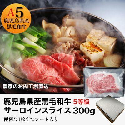 ふるさと納税 南九州市 5等級黒毛和牛サーロインすき焼き・しゃぶしゃぶ300gシート入り