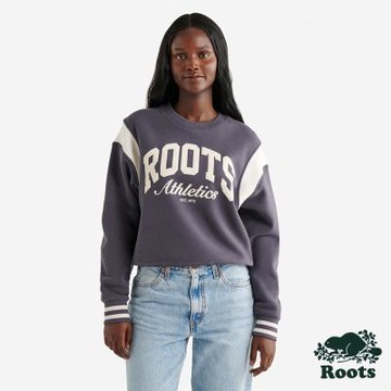 Roots女裝- ARCH VARSITY 圓領上衣 -深灰色