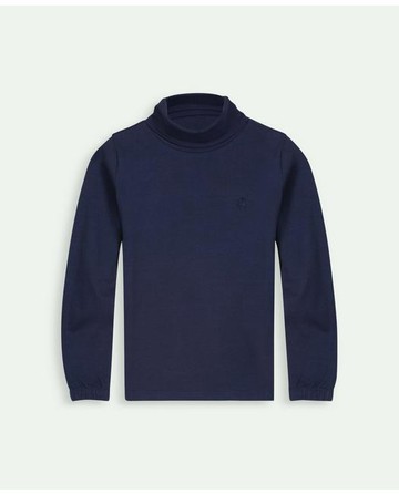 Brooks Brothers Girls Stretch Cotton Turtleneck | Navy | Size 4