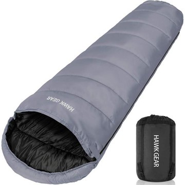 【日本代購】HAWK GEAR 耐寒-15度 防水 露營 睡袋 灰色