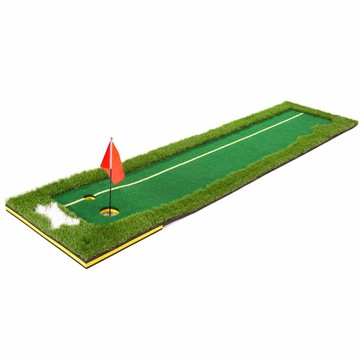 PLOLOGOLF 室內推桿練習器 雙洞推桿果嶺 練習毯套裝配 送球桿