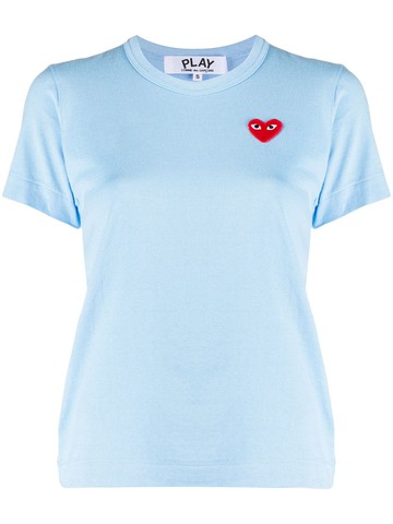 Comme Des Garçons Play - heart logo embroidered T-shirt - women - Cotton - M - Blue