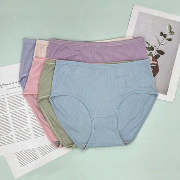 《魔點子Mordenco》素色棉柔羅紋包邊內褲 加大 高腰 包邊 輕薄 貨號1377