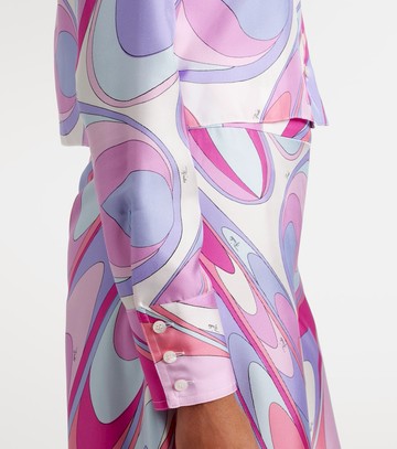 Pucci Printed cropped silk twill shirt
