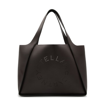 Stella Mccartney - Chocolate Brown Faux Leather Logo Tote Bag