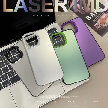 台灣出貨❤極光鐳射iphone16適用15Pro max手機殼12蘋果13純色電鍍14高級感