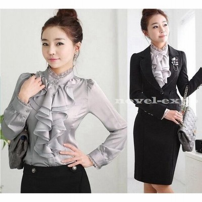 レディース春秋ビジネスオフィスyシャツ ワイシャツ長袖フォーマル優雅スーツシャツ シフォンブラウス通勤キャリア二重フリルシャツ 通販 Lineポイント最大get Lineショッピング
