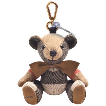 BURBERRY 巴寶莉 Thomas經典格紋泰迪熊造型鑰匙圈/吊飾(典藏米色)