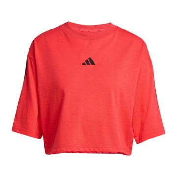 Adidas W 3S SJ TLR T JE1198 女 T恤 短版 短袖上衣 運動上衣 休閒短袖 落肩 紅黑