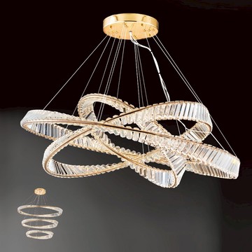 100W 三色變光水晶吊燈 B188-53-12-0252