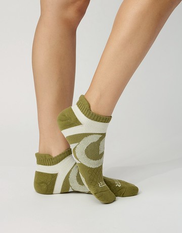 環形360度減壓船短襪- 綠