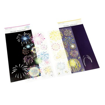 日本Sticker Selection「大輪の花火」系列設計透明裝飾貼紙 夏季煙火貼紙 日本製造河馬班玩具