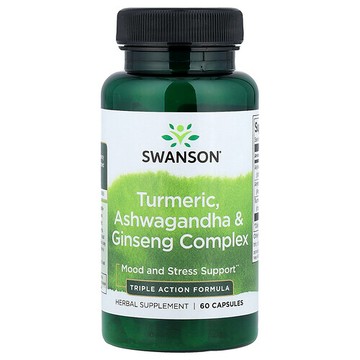 Swanson Vitamins, 姜黃、南非醉茄和人參復合物，60 粒膠囊