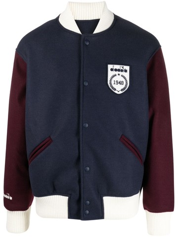 Diadora - Legacy logo-patch varsity jacket - men - Acrylic/Polyester/Wool/Polyester/Polypropylene - L - Blue