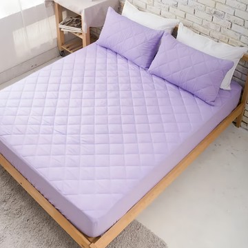 LoveCity 寢城之戀 圓彩 防塵防汙 舖棉床包式保潔墊  單人3.5尺 186 x 105cm  紫色