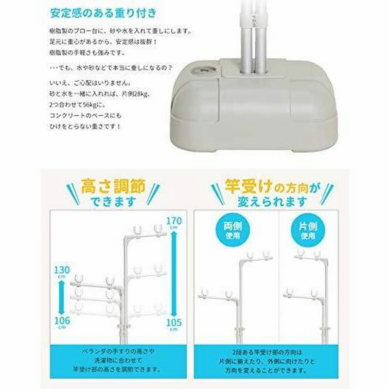 積水樹脂 セキスイ 屋外物干しセット【竿2本付き】 アルミものほし ブロー台付 ABD-50LG+積水 ステンレス 継ぎ伸縮 2.2〜 3m STN-3N×2本 通販 LINEポイント最大0.5%GET LINEショッピング 積水 アルミものほしブロー台付 ABD-50LGアルミ物干し竿(2.2〜3m)2本セット